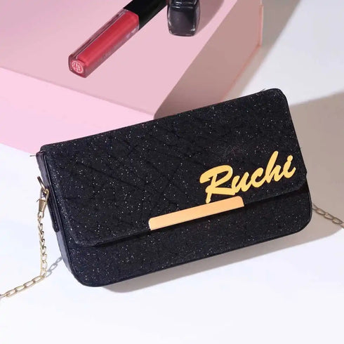 Personalized Glitter Sling Bag